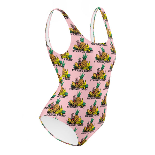 Strange Froot Logo One-Piece Swimsuit - Passion Pink