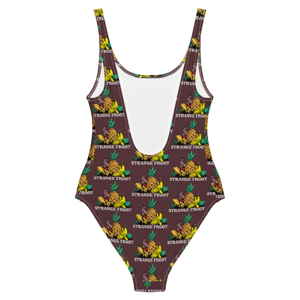 Strange Froot Logo One-Piece Swimsuit - Cab Sav
