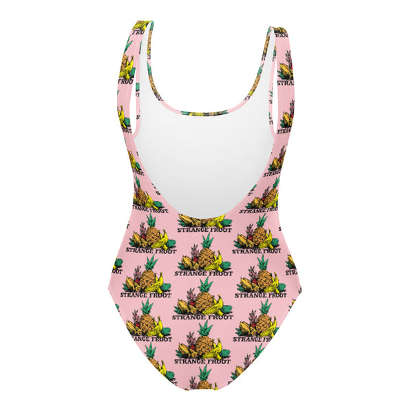 Strange Froot Logo One-Piece Swimsuit - Passion Pink