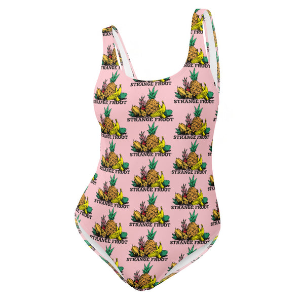 Strange Froot Logo One-Piece Swimsuit - Passion Pink