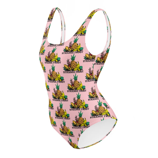 Strange Froot Logo One-Piece Swimsuit - Passion Pink
